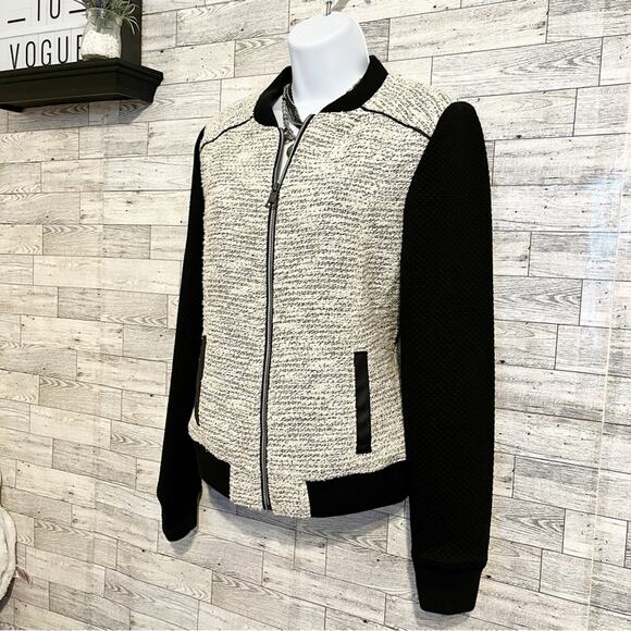 BANANA REPUBLIC FACTORY Baseball-Style Boucle Jacket, S - Picture 4 of 9